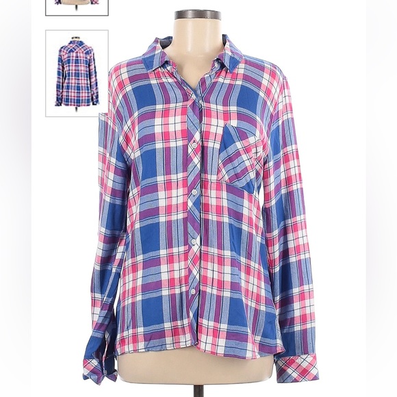 Rails Blue and Pink Flannel size small - Picture 1 of 5